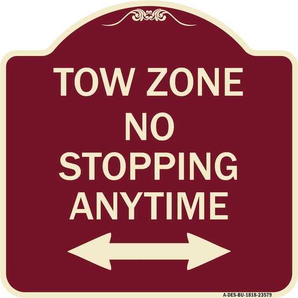 Signmission No Stopping Anytime W/ Bi-Directional Arrow Heavy-Gauge Aluminum Sign, 18" x 18", BU-1818-23579 A-DES-BU-1818-23579 - main
